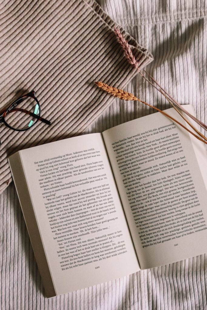 book and glasses