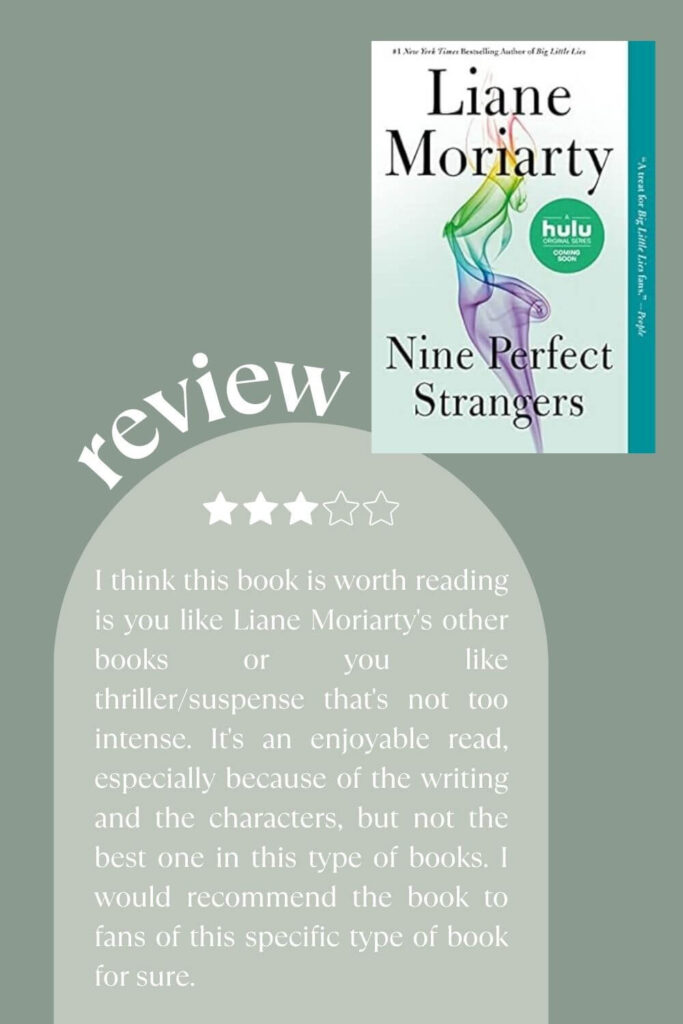 book review graphic for nine perfect strangers