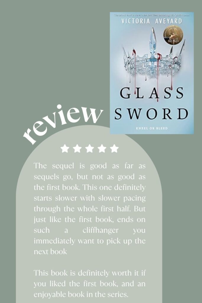 book review graphic of glass sword